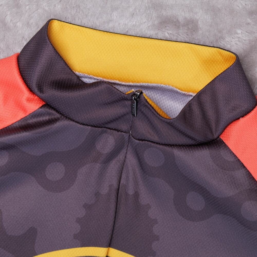 Primal Los Muertos Red Yellow Gray Cycling Jersey Full Zip Shirt Mens Size M - Picture 3 of 11